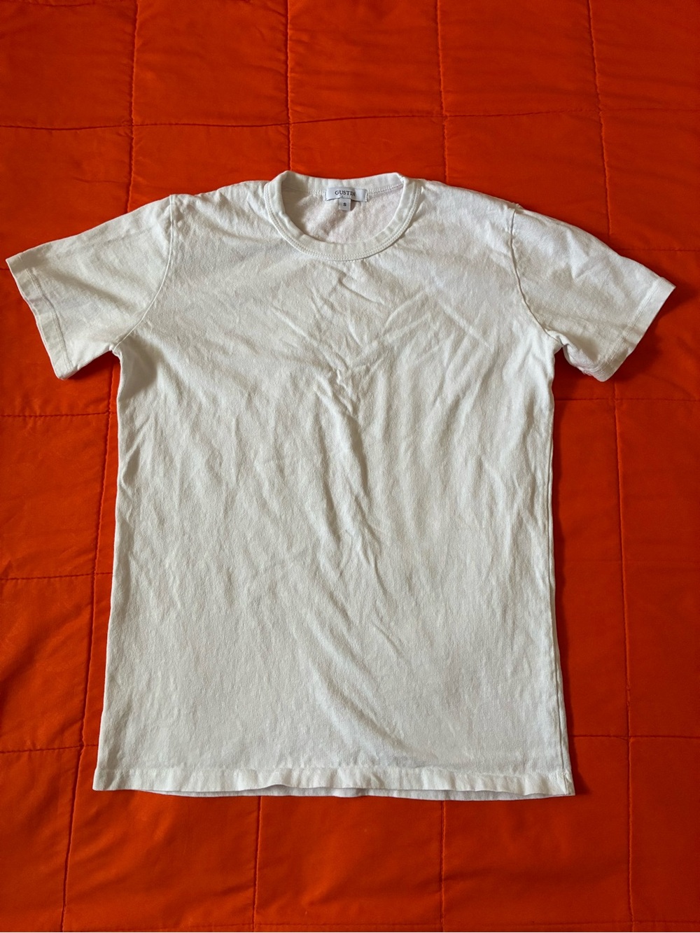 Gustin T Shirt Mens Small White Minimalist Quiet Luxury 100%cotton Adult